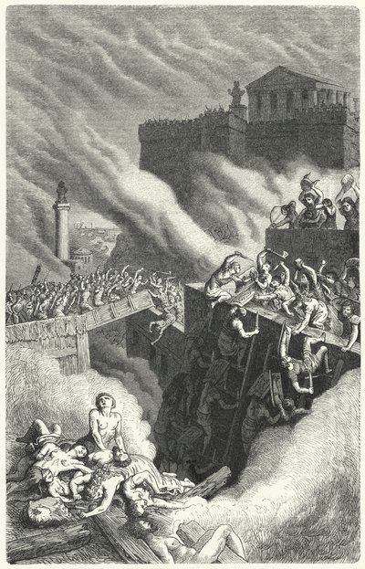 Storming of the Byrsa and the destruction of Carthage by Heinrich Leutemann
