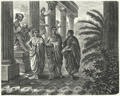 The Roman Emperor Augustus, Gaius Maecenas and Virgil by Heinrich Leutemann