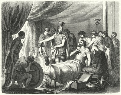 The death of Epaminondas, 362 BC by Heinrich Leutemann