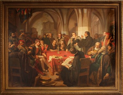 Religious Discussion in Marburg Castle 1869 by Heinrich Stürzl