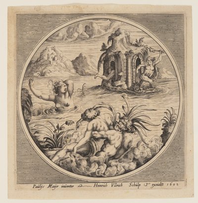Mythological Marine Subject in a Roundel by Heinrich Ulrich