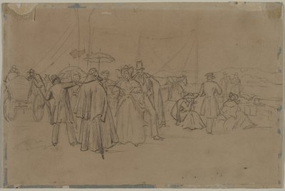 Passengers for Rhine Steamer (recto) Passengers for Rhine Steamer (verso) by Heinrich von Mayr