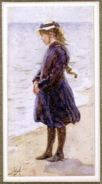 Portrait of a Girl on a Beach by Helen Allingham