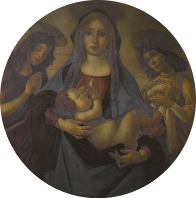The Virgin and Child with Saint John and an Angel (after Botticelli) by Helen d.1937 Coombe