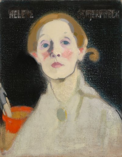 Self-Portrait, Black Background by Helene Schjerfbeck
