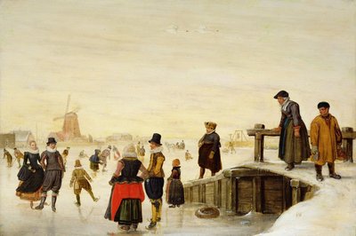 Figures Skating in a Dutch Landscape by Hendrick Avercamp