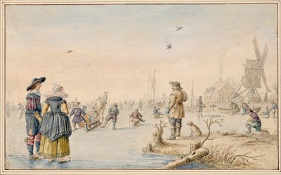 Winter Landscape with Skaters by Hendrick Avercamp