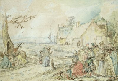 Landscape with Gypsy Fortune-Tellers by Hendrick Avercamp
