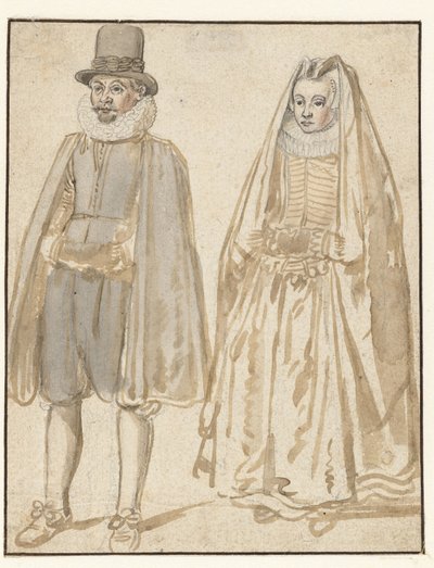 Standing Man and Woman, Seen from the Front by Hendrick Avercamp