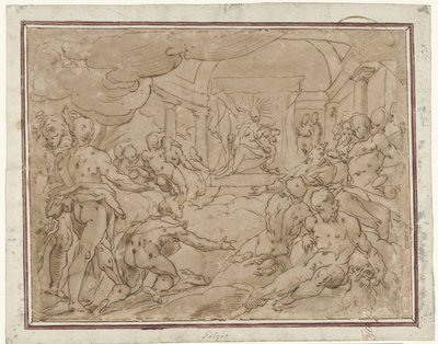 Phaethon Asks Apollo for the Sun Chariot by Hendrick Goltzius (school of)