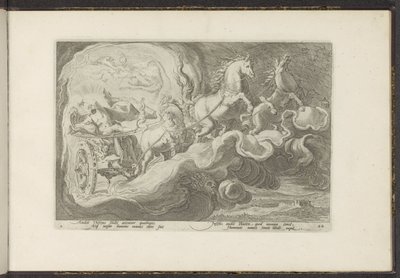 Phaethon rides the chariot of his father by Hendrick Goltzius (workshop of)