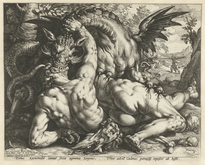 A Dragon Devouring the Companions of Cadmus by Hendrick Goltzius