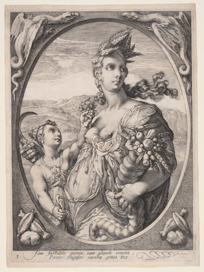Ceres, from Three Pagan Gods or Goddesses by Hendrick Goltzius