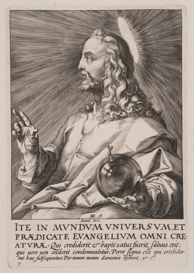 Christ (as Salvator Mundi), from Christ, the Apostles and St Paul with the Creed by Hendrick Goltzius