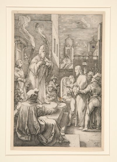 Christ Before Caiaphas, plate 4 from the series The Passion of Christ by Hendrick Goltzius