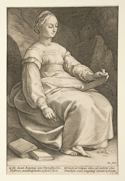 Clio, plate 4 from the series The Nine Muses by Hendrick Goltzius