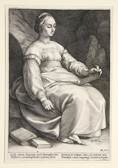 Clio, plate 4 from the series The Nine Muses by Hendrick Goltzius