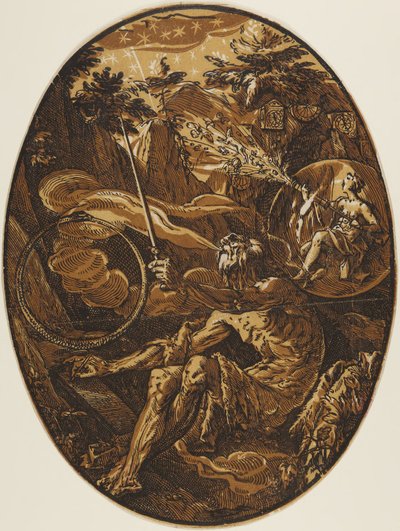 Demogorgon in the Cave of Eternity by Hendrick Goltzius