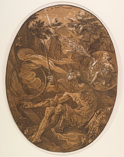 Demogorgon in the Cave of Eternity by Hendrick Goltzius
