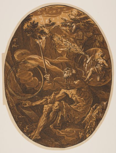 Demogorgon in the Cave of Eternity, from The Deities by Hendrick Goltzius