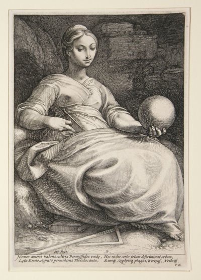 Erato, Plate 7 from the Series The Nine Muses by Hendrick Goltzius