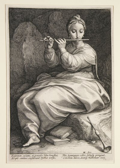 Euterpe, Plate 6 from the Series The Nine Muses by Hendrick Goltzius