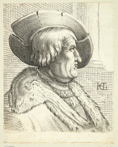 Fantasy Portrait of an Old Man with Hat in Profile by Hendrick Goltzius