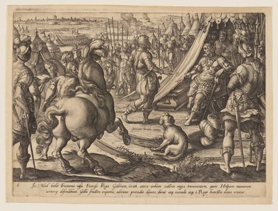 Giovanni de’ Medici before Francis I, plate 6 from The History of Giovanni de’ Medici by Hendrick Goltzius