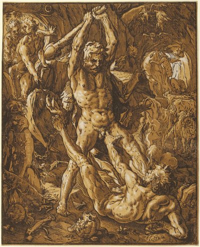 Hercules Killing Cacus by Hendrick Goltzius