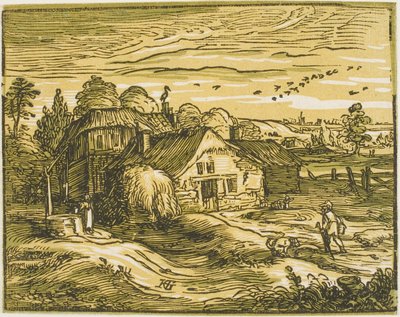 Landscape with a Farmhouse, from Four Small Landscapes by Hendrick Goltzius