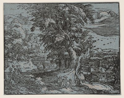 Landscape with a Shepherd Couple by Hendrick Goltzius