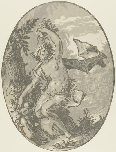 Proserpine, Plate Five from Demogorgon and the Deities by Hendrick Goltzius