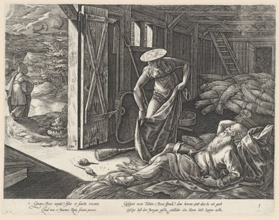 Ruth and Boaz in the Granary (The Story of Ruth) by Hendrick Goltzius