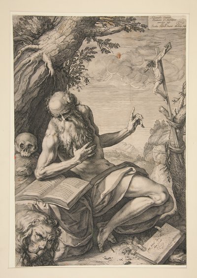 St. Jerome in the Desert by Hendrick Goltzius