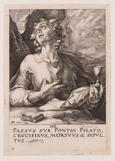 St John, from Christ, the Apostles and St Paul with the Creed by Hendrick Goltzius