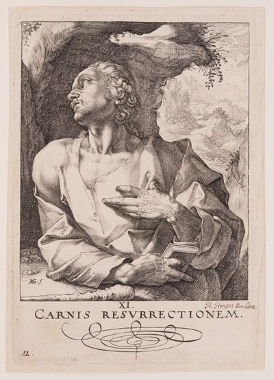 St Jude Thaddeus, from Christ, the Apostles and St Paul with the Creed by Hendrick Goltzius