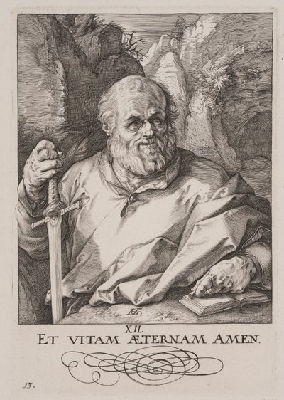 St Matthias, from Christ, the Apostles and St Paul with the Creed by Hendrick Goltzius