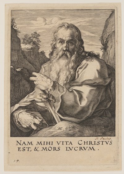 St Paul, from Christ, the Apostles and St Paul with the Creed by Hendrick Goltzius