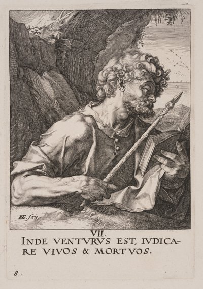 St Thomas, from Christ, the Apostles and St Paul with the Creed by Hendrick Goltzius