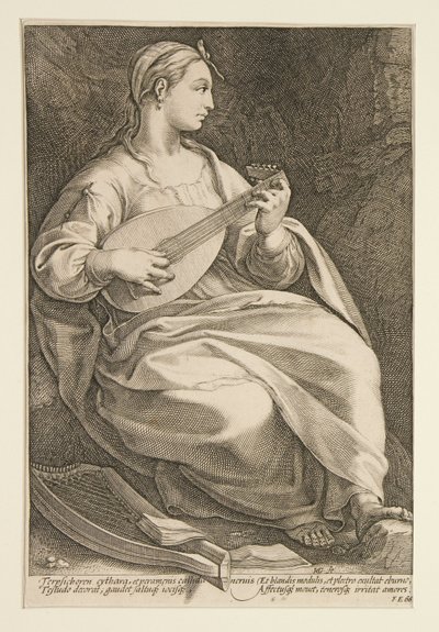 Terpsichore, Plate 5 from the Series The Nine Muses by Hendrick Goltzius