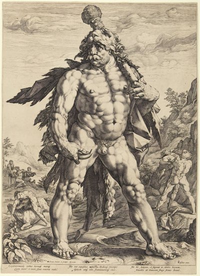 The Great Hercules, or "Knollenman" by Hendrick Goltzius