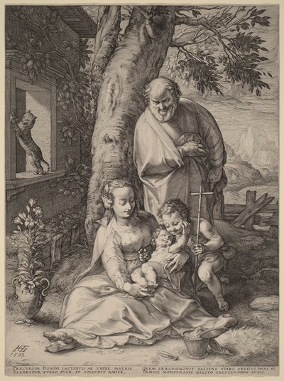 The Holy Family with the Infant John the Baptist by Hendrick Goltzius