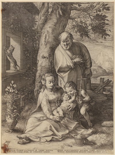 Annunciation, Plate 1 from the Series "The Life of the Virgin Mary" by Hendrick Goltzius