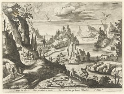 Landscape with the Fall of Icarus (Ne quid nimis) by Hendrick Hondius (I)