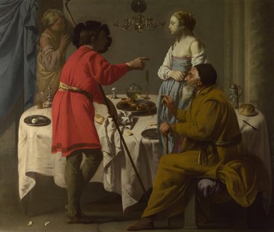 Jacob reproaching Laban for giving him Leah in place of Rachel by Hendrick Jansz Terbrugghen