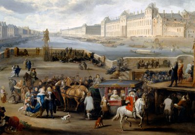 View of Paris with the Louvre, Taken from the Henri IV Bridge by Hendrick Mommers