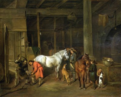 Interior with a Farrier by Hendrick Verschuring