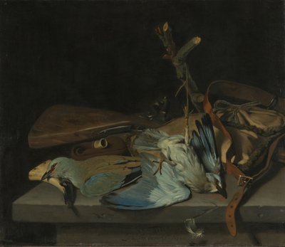 Still Life with Hunting Implements and Birds by Hendrick ten Oever