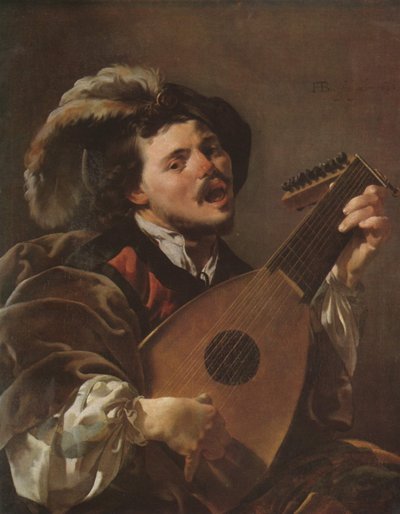A Man Playing a Lute by Hendrick ter Brugghen