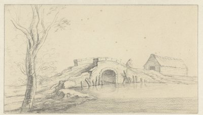 Landscape with a Ruined Stone Bridge by Hendrik Chalon